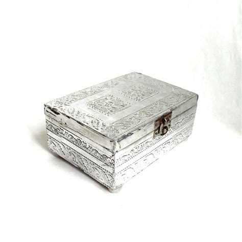 Stamped Metal Jewelry Box 